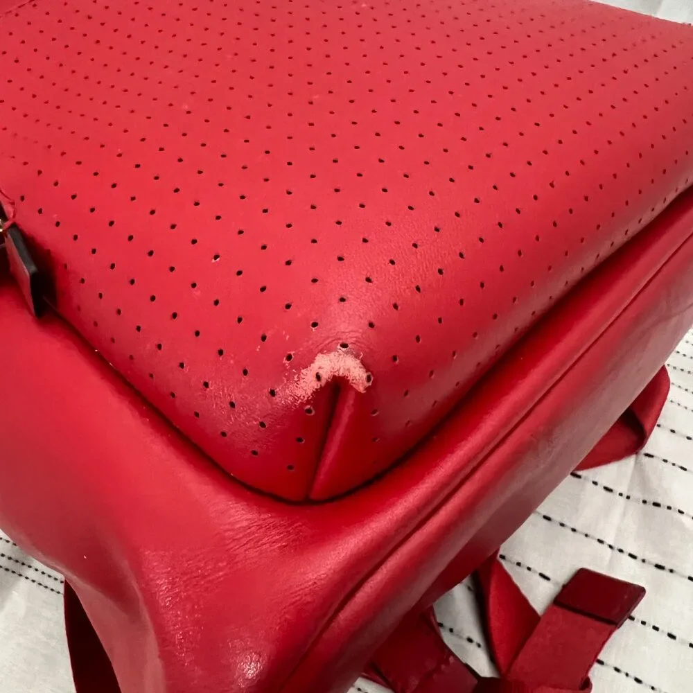 Michael Kors Wythe Large Backpack Red - Picture 5 of 8